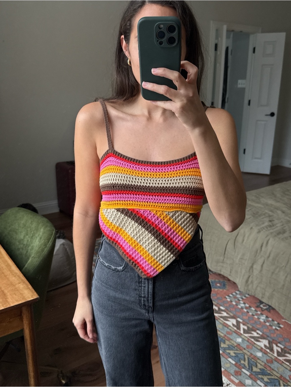 Urban Outfitters Striped Crochet Top